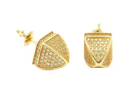 14 KT Gold Plated Dome Hip Hop Earrings